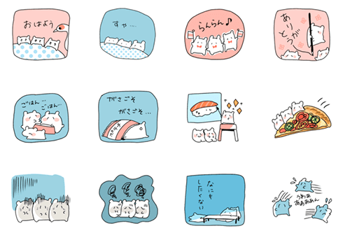 ぜろみが3匹いるスタンプの種類