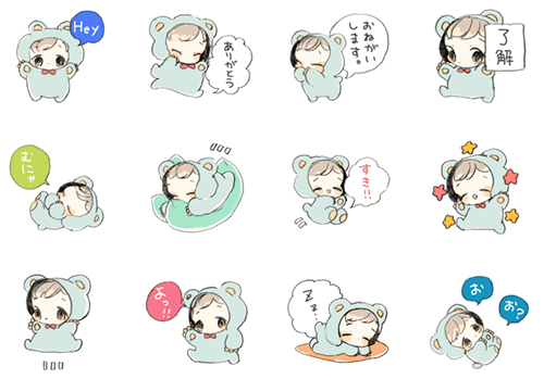 くまのことくまスタンプの種類