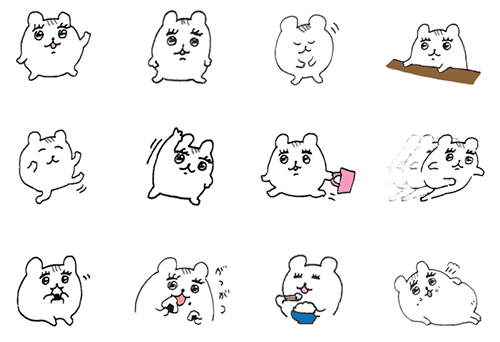 ハム公ちゃんスタンプの種類